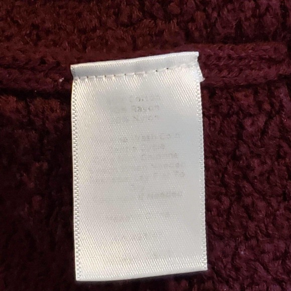 Talbots Sweater Size XLP Petite Maroon Red Open Knit Cotton Rayon - Picture 5 of 8